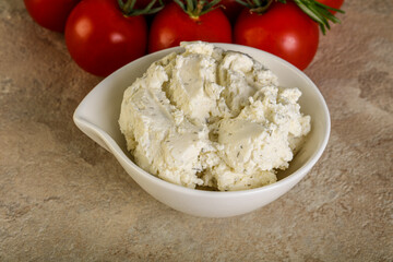 Soft cream cheese with herbs