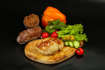 Homemade roasted cutlet minced meat