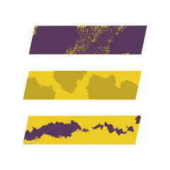 Set of patterned washi tape stripes. Hand drawn doodle sticky tape. 