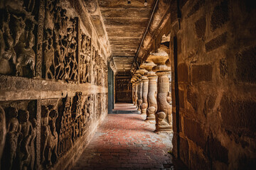 Fototapeta na wymiar Thiru Parameswara Vinnagaram or Vaikunta Perumal Temple is a temple dedicated to Vishnu, located in Kanchipuram in the South Indian state of Tamil Nadu - One of the best archeological sites in India