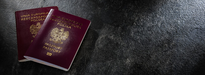 Two Polish passports. European Union personal identification