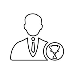 Durable, championship, winner, outline icon. Line vector design.