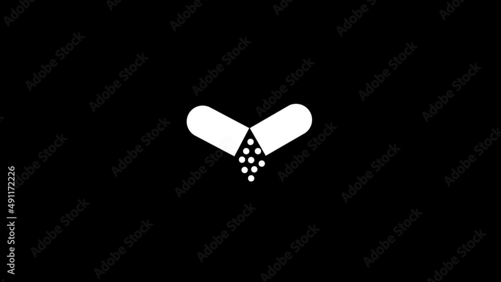 Poster white picture of tablets on a black background. medicines for treatment. distortion liquid style tra