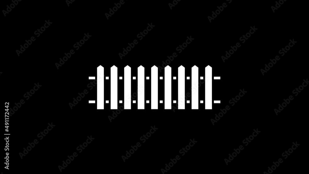 Poster white picture of fence on a black background. fencing of the territory. distortion liquid style tran