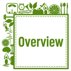 Overview Green Health Concept Symbols Frame Corners 