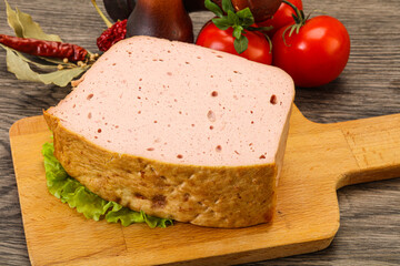 Homemade baked traditional meat loaf