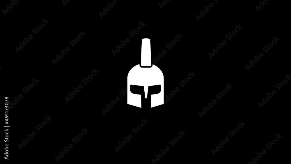 Poster white picture of helmet on a black background. head protection in battle. distortion liquid style tr