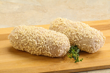 Raw chicken cutlet for roast