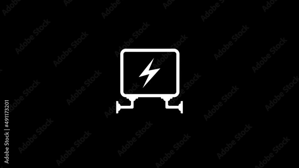 Poster white picture of electric shield on a black background. electronic shield in the house. distortion l