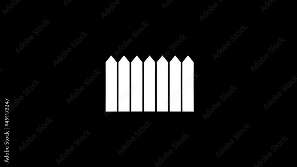Poster white picture of fence on a black background. fencing of the territory. distortion liquid style tran