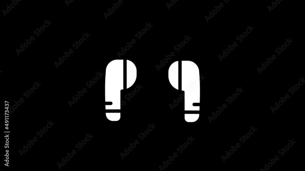 Poster white picture of headphone on a black background. wireless technology for convenience. distortion li