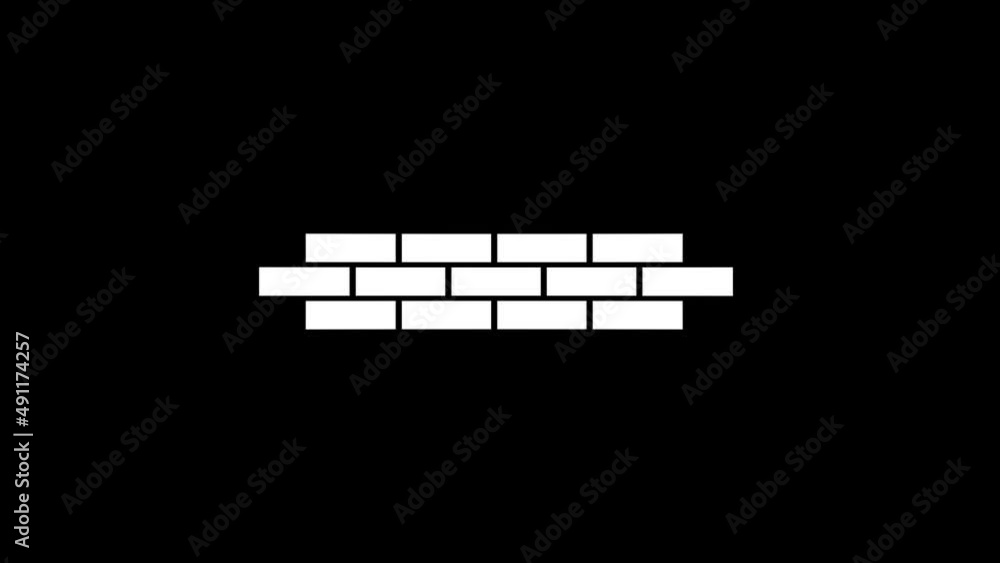 Poster white picture of brick wall on a black background. part of the house. distortion liquid style transi