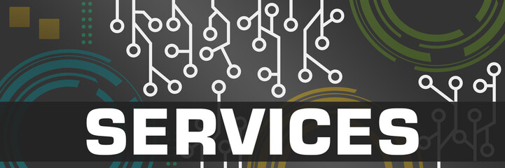 Services Dark Colorful Technology Background Circuit Horizontal 