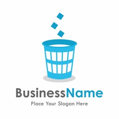 Trash bin icon vector logo design. Suitable for business, web and environment