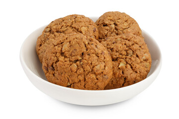 oatmeal cookies with flax, pumpkin and sunflower seeds with clipping path and full depth of field