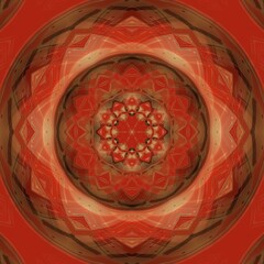 pattern and 3D illustration design based on many clock faces on a bright red background