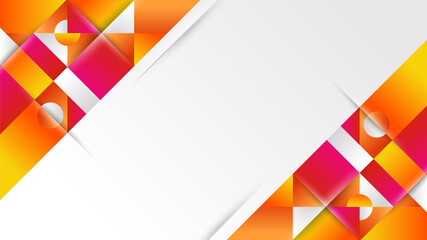 Abstract colorful orange yellow shapes presentation background. Gradient dynamic lines background. Modern mosaic blue orange Colorful geometric design background