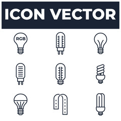 set of Light Bulb elements symbol template for graphic and web design collection logo vector illustration