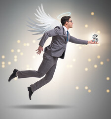 Fototapeta na wymiar Angel investor concept with businessman with wings