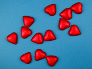 Red heart shape candy pattern