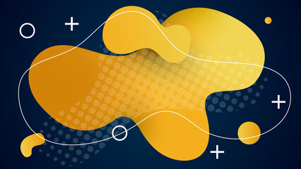 Abstract colorful black yellow orange shapes presentation background. Gradient dynamic lines background. Modern mosaic blue orange Colorful geometric design background