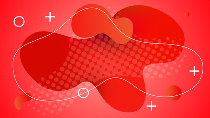 Abstract colorful red shapes presentation background. Gradient dynamic lines background. Modern mosaic blue orange Colorful geometric design background