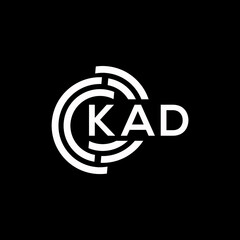 KAD letter logo design on black background. KAD creative initials letter logo concept. KAD letter design.