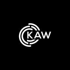 KAW letter logo design on black background. KAW creative initials letter logo concept. KAW letter design.