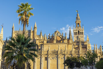 Seville's Cathedral with the Giralda, seen from Triumph Square