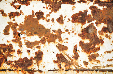Rust of metals.Corrosive Rust on old iron white.Use as illustration for presentation.corrosion.                  