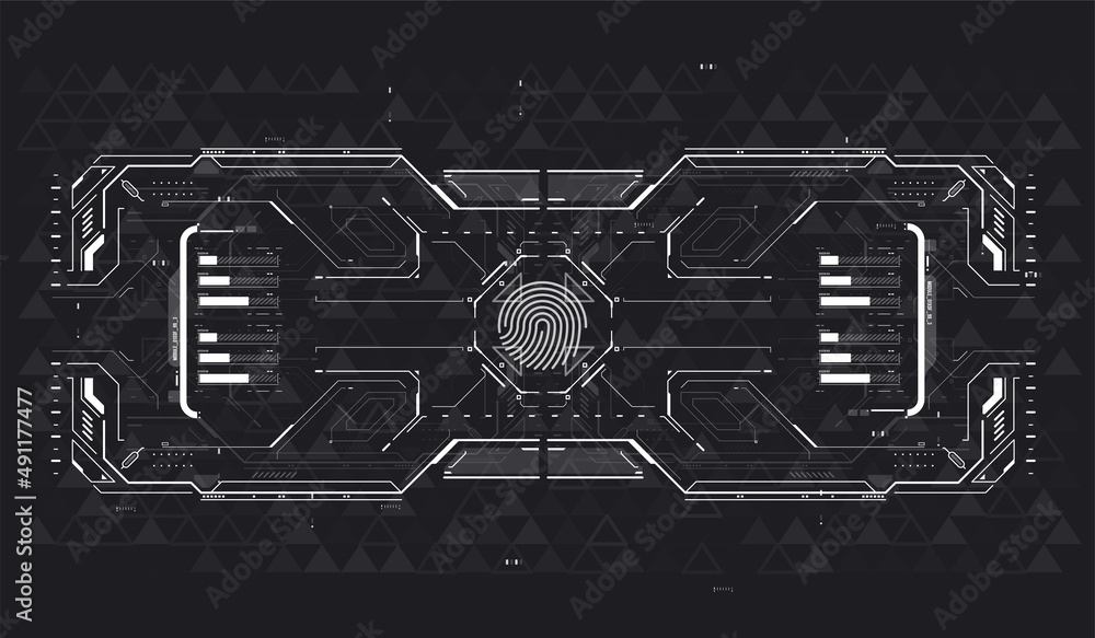 Poster abstract digital technology. futuristic hud, fui, virtual interface. infographic elements futuristic