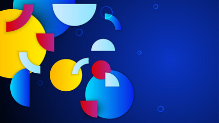 Abstract colorful blue shapes presentation background. Gradient dynamic lines background. Modern mosaic blue orange Colorful geometric design background