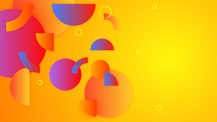 Abstract colorful yellow orange shapes presentation background. Gradient dynamic lines background. Modern mosaic blue orange Colorful geometric design background