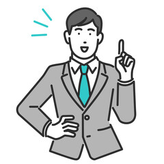 指を指すビジネスパーソンのイメージイラスト素材