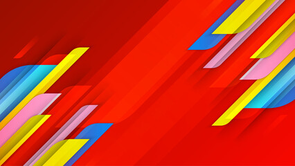 Abstract colorful red orange yellow shapes presentation background. Gradient dynamic lines background. Modern mosaic blue orange Colorful geometric design background