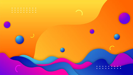 Abstract colorful orange blue purple shapes presentation background. Gradient dynamic lines background. Modern mosaic blue orange Colorful geometric design background