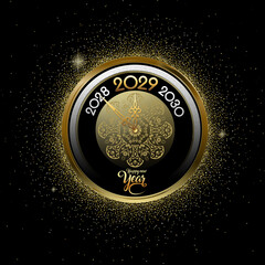 2029 Happy New Year in golden design, Holiday greeting card design.