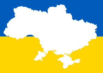 Ukraine freehand map. Flag color