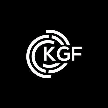 KGF letter logo design on black background. KGF creative initials letter logo concept. KGF letter design.