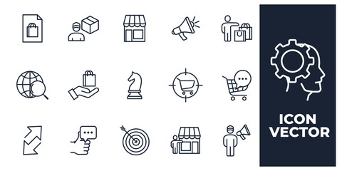 set of Marketing Strategy elements symbol template for graphic and web design collection logo vector illustration