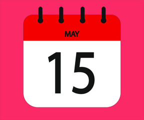 May 15th red calendar icon for days of the month