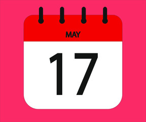 May 17th red calendar icon for days of the month