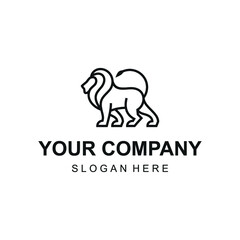 Linear lion logo vector Illustration