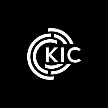KIC letter logo design on black background. KIC creative initials letter logo concept. KIC letter design.