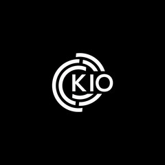 Fototapeta premium KIO letter logo design on black background. KIO creative initials letter logo concept. KIO letter design.
