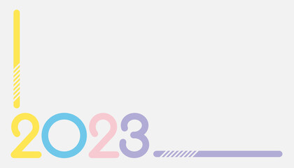 2023 Happy New Year in golden design, Holiday greeting card design