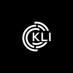 KLI letter logo design on black background. KLI creative initials letter logo concept. KLI letter design.