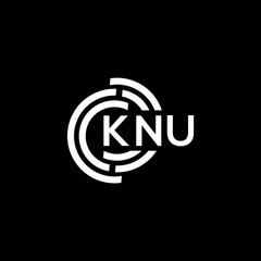 KNU letter logo design on black background. KNU creative initials letter logo concept. KNU letter design.