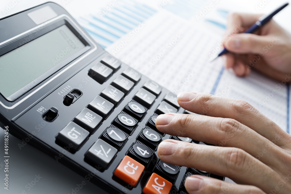 Poster Analyzing accounting and financial data. Working with calculator. Many reports with graphs and figures.