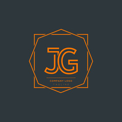 Minimal Luxury JG logo design, initial based vector icon illustrations.